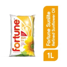 Fortune Sun Lite - Sunflower Refined Oil, 1 Ltr Pouch