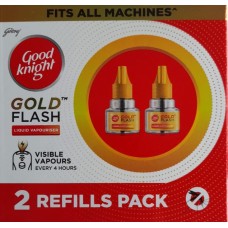 Good knight Gold Flash Liquid Vapourizer, Mosquito Repellent Refill, 45 ml each Pack of 2