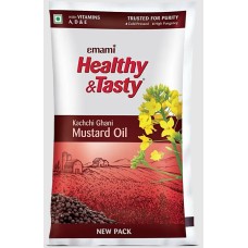 Emami Healthy & Tasty Kachchi Ghani Mustard Oil, 1 Ltr Pouch