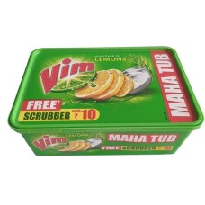 Vim Dishwash Bar Lemon Tub (Scrubber free), 500g